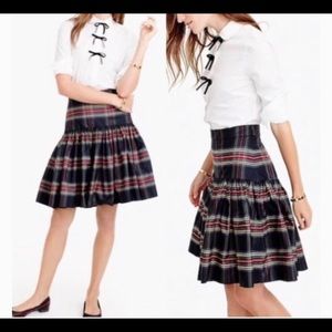 J. Crew taffeta tartan plaid skirt